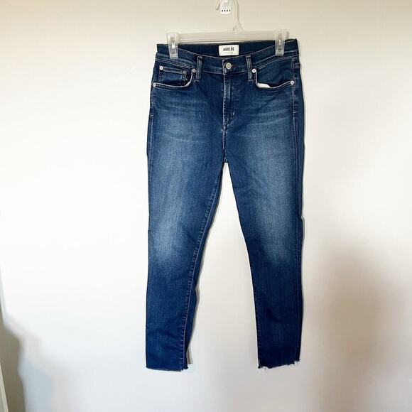 Agolde Sophie blue skinny jeans raw hem size 28 - Picture 1 of 10